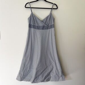 j. crew | navy coastal stripe spaghetti strap dress